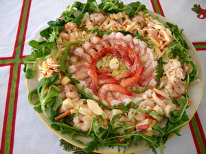 ensalada de langostinos